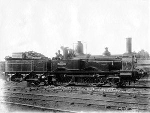London & South Western Railway LSWR Locomotief No 5, Ganymede en tender, c1873 door Unbekannt
