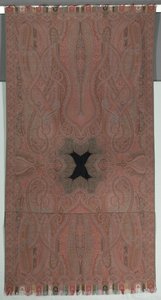 Lange sjaal met grote symmetrische botehs en kleine zwarte kern, 1855-1862 door Unbekannt