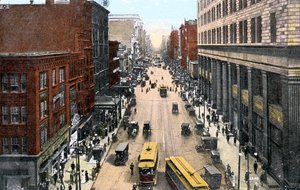 Uitzicht naar het oosten langs Market Street vanaf City Hall, Philadelphia, Pennsylvania, VS door Unbekannt