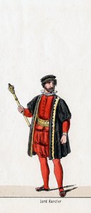 Lord Chancellor, kostuumontwerp voor Shakespeares toneelstuk, Henry VIII, 19e eeuw