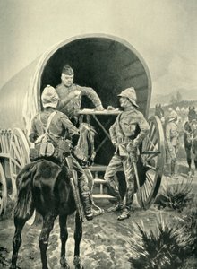 Lord Roberts schrijft verslagen in de transportwagen waarin hij sliep, 1901 door Unbekannt
