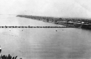 Lage pontonbrug, Bagdad, Mesopotamië, WOI, 1918