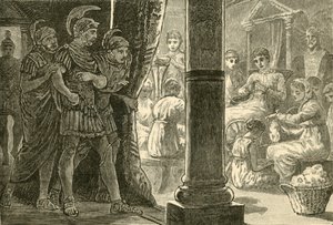 Lucretia onder haar dienstmeisjes, 1890 door Unbekannt