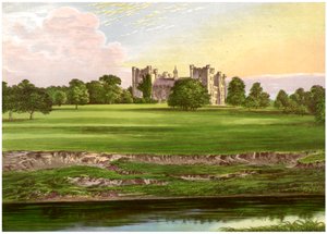 Lumley Kasteel, County Durham, huis van de Graaf van Scarbrough, ca. 1880