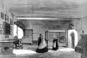 Luthers kamer in Wartburg Castle, Eisenach, Duitsland, 1862