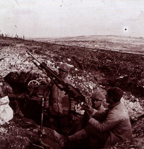 Machinegeweren, Mount Kemmel, Vlaanderen, België, ca. 1914-ca. 1918