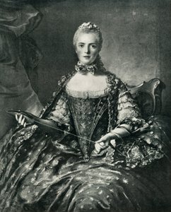 Madame Adélaïde aan het kantklossen, 1756 door Unbekannt