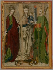Madonna op de draak tussen de heilige Catharina en Barbara door Unbekannt