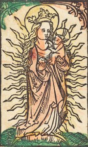 Madonna en Kind in een glorie staand op een halve maan, 1470-1480 door Unbekannt