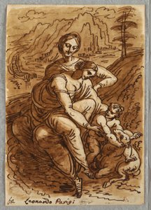 Madonna en kind met St. Anna en lam, naar Leonardo
