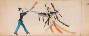 Maffet Ledger: Indiaanse hoofdman en soldaat, ca. 1874-81