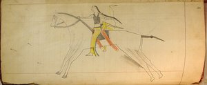 Maffet Ledger: Bereden Indiaan, ca. 1874-81