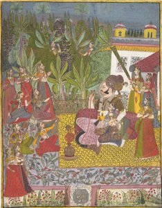 Maharaja Bijay Singh in zijn harem, ca. 1770 door Unbekannt