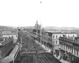 Hoofdstraat, Los Angeles, Californië, VS, ca. 1900