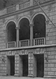 Hoofdingang van het Fraternity Clubs Gebouw, New York City, 1924