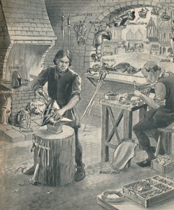 Harnas maken voor de ridders van weleer, c1934 door Unbekannt