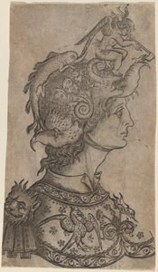 Man met een fantastisch helm, ca. 1470-1480