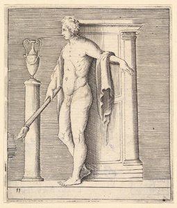 Man met Fakkel bij Tempeldeur, gepubliceerd ca. 1599-1622