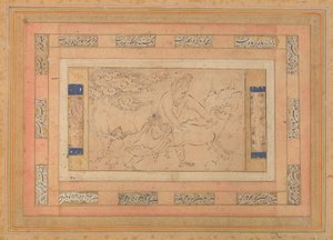 Man met een ram, Folio uit het Bellini Album, ca. 1600 door Unbekannt