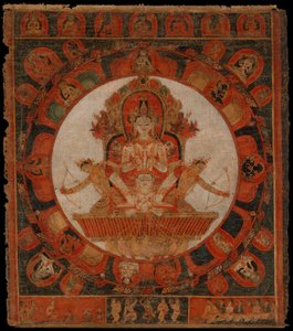 Mandala van Chandra, god van de maan, laat 14e-begin 15e eeuw door Unbekannt