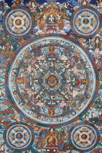 Mandala op een Tibetaanse thangka, Bhaktapur, Nepal door Unbekannt