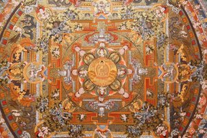 Mandala op een thangka, Bhaktapur, Nepal door Unbekannt