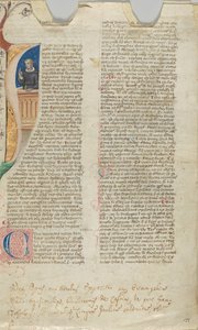 Manuscriptblad, 14e eeuw door Unbekannt