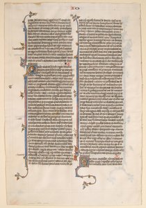 Manuscriptblad uit een Bijbel, ca. 1280-1300 door Unbekannt