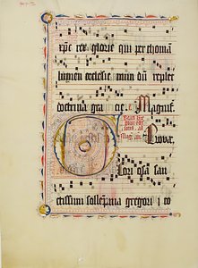 Manuscriptblad met Initiaal F, uit een Antifonarium, Duits, tweede kwart 15e eeuw
