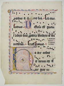 Manuscriptblad met initiaal H, uit een antifonarium, Duits, tweede kwart 15e eeuw