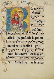 Manuscriptblad met Initiaal R, uit een Graduale