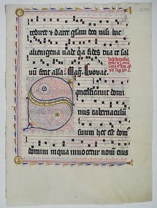 Manuscriptblad met initiaal S, uit een antifonarium, Duits, tweede kwart 15e eeuw