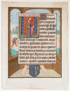 Manuscriptblad met Sint-Thomas, uit een Getijdenboek, ca. 1500
