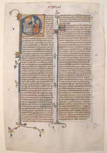 Manuscriptblad met de opening van de brief van Sint Paulus aan de Efeziërs, uit een Bijbel, ca. 13e eeuw door Unbekannt
