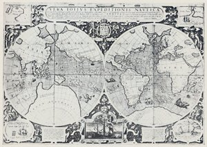 Kaart met de reis van Drake om de wereld 1577-1580, 1923 door Unbekannt