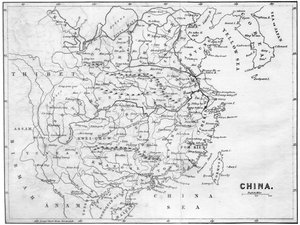 Kaart van China, 1847 door Unbekannt