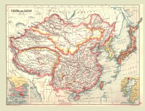 Kaart van China en Japan, 1902