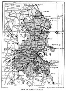 Kaart van County Dublin, Ierland, 1924-1926 door Unbekannt