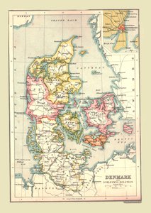 Kaart van Denemarken, 1902 door Unbekannt