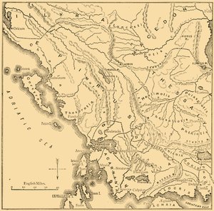 Kaart van Epirus en West-Griekenland, 1890 door Unbekannt