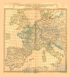 Kaart van Europa, 1821 door Unbekannt