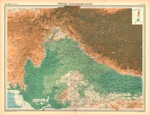 Kaart van India - Noordwestelijk gedeelte