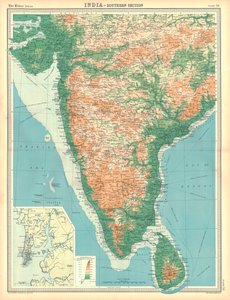Kaart van India - Zuidelijk gedeelte door Unbekannt