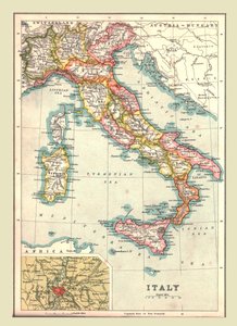 Kaart van Italië, 1902