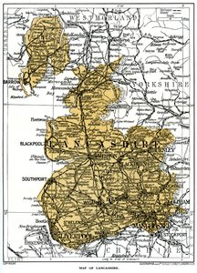 Kaart van Lancashire, 1924-1926 door Unbekannt