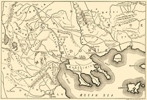 Kaart van Macedonië en de aangrenzende districten, 1890