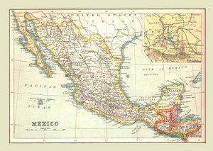 Kaart van Mexico, 1902