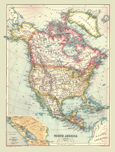 Kaart van Noord-Amerika, 1902