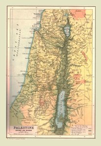 Kaart van Palestina, oud en modern, 1902