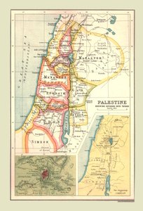 Kaart van Palestina, met verdeling in stammen, 1902 door Unbekannt